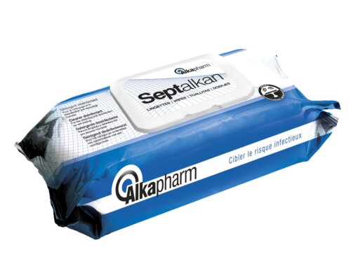 Lingettes désinfectantes sans alcool/SEPTALKAN/Sachet de 100